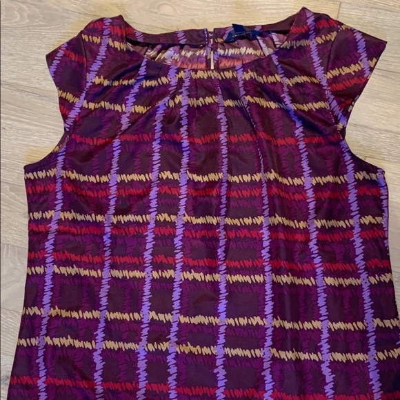 Gorgeous Plaid Cap Sleeve Blouse - Picture 1 of 4